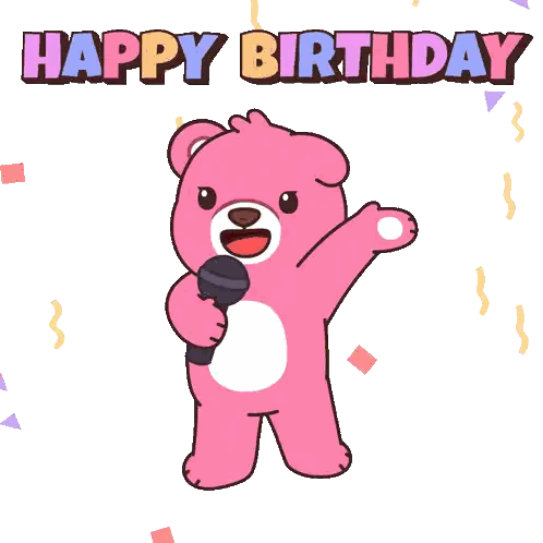 Pink Teddy Bear Singing Happy Birthday