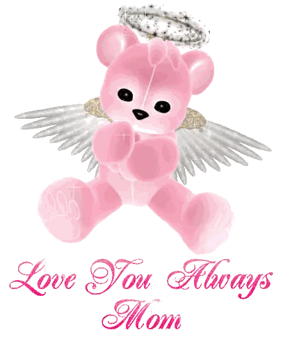 Pink Teddy Bear With Angel Wings Love You Always Mom