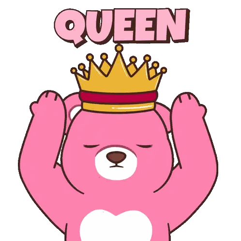 Pink Teddy Bear With Crown and Queen
