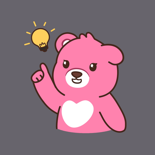 Pink Teddy Bear With Light Bulb Aha