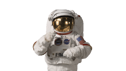 Pink Transparent Heart Sticker Astronaut GIF