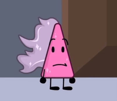 Pink Triangle With Sad Face