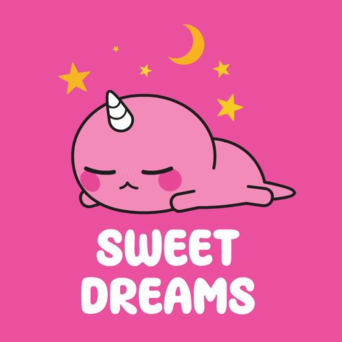 Pink Unicorn Sleeping Sweet Dreams GIF