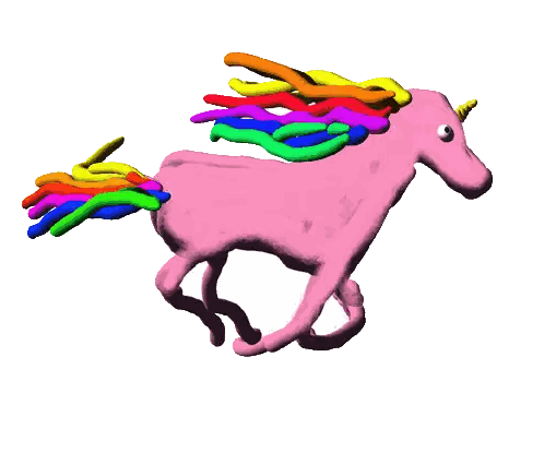 Pink Unicorn With Rainbow Mane