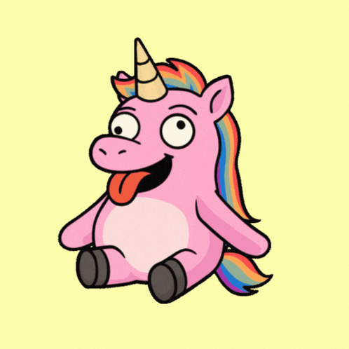 Pink Unicorn With Rainbow Mane Farting GIF