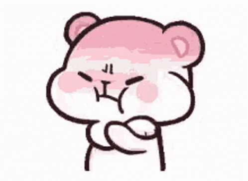 Pink White Teddy Bear Angry Face