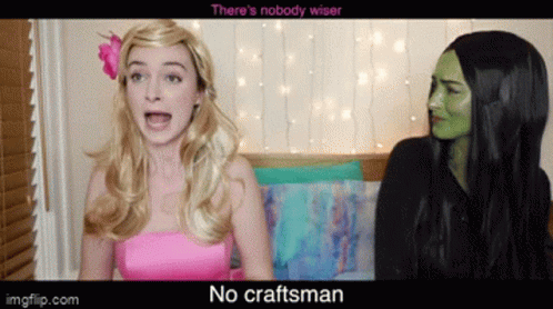 Pink Woman Nobody Wiser Green Woman No Craftsman GIF