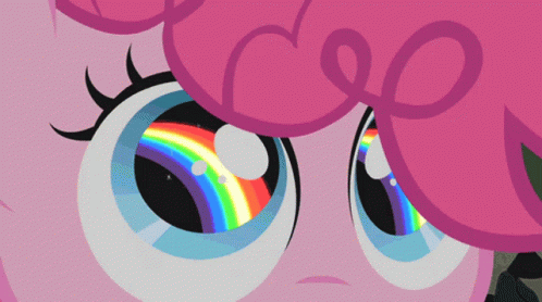 Rainbow Eyes Pinkie Pie GIF