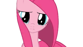 pinkie pie from my little pony is crying with tears in her eyes