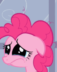 Pinkie Pie From My Little Pony Is Crying With Tears Running Down Her Face GIF