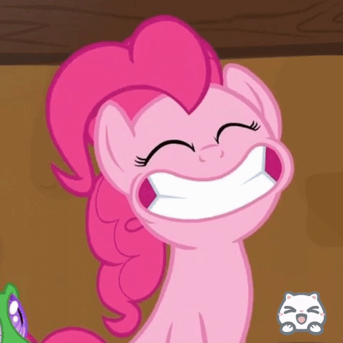 Pinkie Pie From My Little Pony Is Smiling With Her Eyes Closed GIF