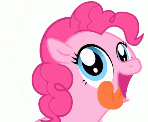 Pinkie Pie From My Little Pony Looks Surprised With Her Mouth Open GIF