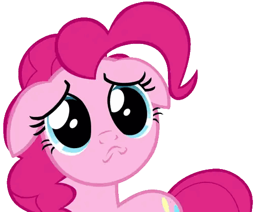 pinkie pie from my little pony with a sad look on her face