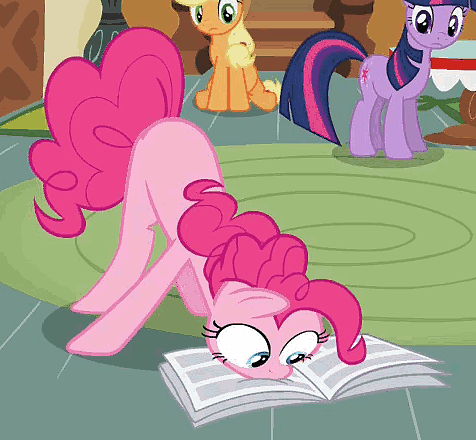 Pinkie Pie Reading a Book