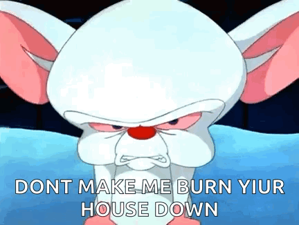 Pinky And The Brain Is A Cartoon Character With An Angry Face . GIF