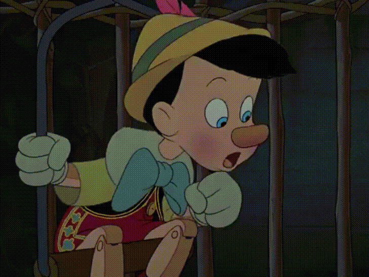 Pinocchio Nodding Telling Story GIF