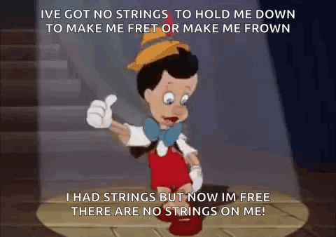 Pinocchio Saying No Strings
