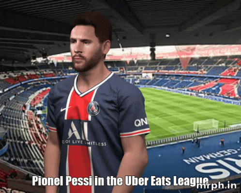 Pionel Messi Soccer Uniform Stadium Uber Eats League