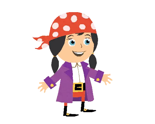 Pirate Girl with E on Belt