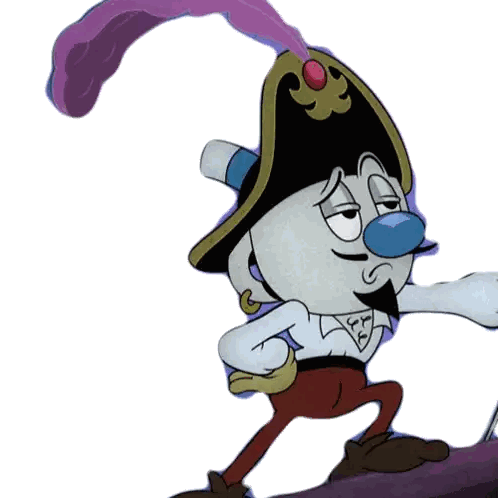 Pirate Hat Character With Purple Feather