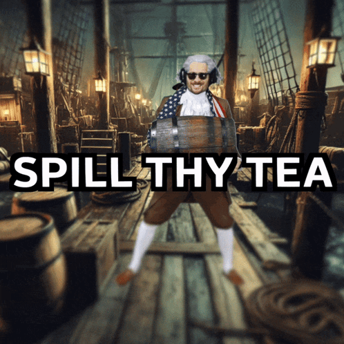 Pirate Man Holding Barrel Spill Thy Tea GIF