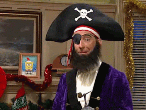 Pirate Man With Beard and Eye Patch