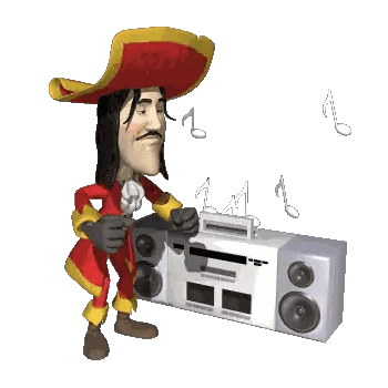 Pirate Man With Microphone and Boombox