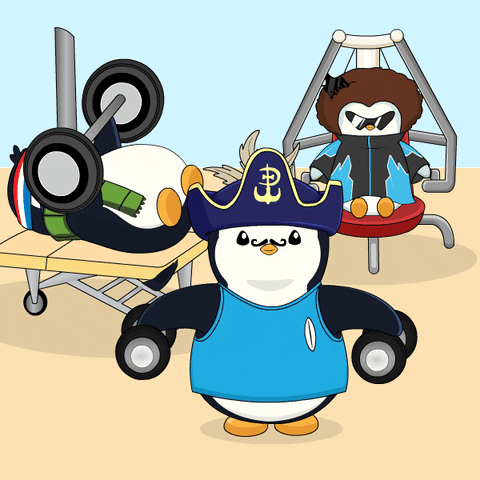 Pirate Penguins Go To The Gym GIF
