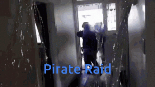 Pirate Raid in Blue Letters