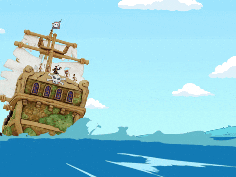 Pirate Ship Rowing Machine Form GIF