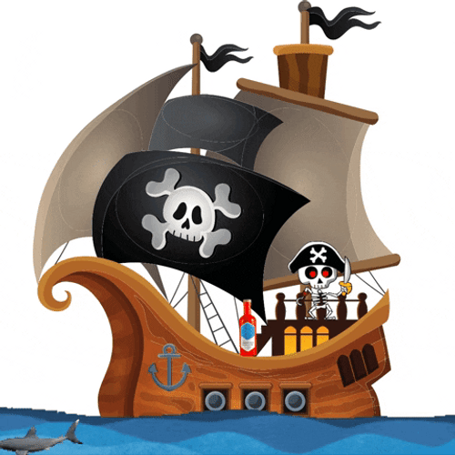 Pirate Ship Skeleton GIF
