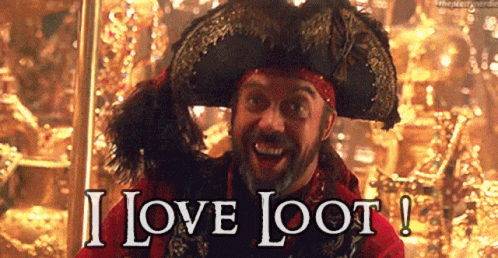 Pirate Smiling Says I Love Loot GIF