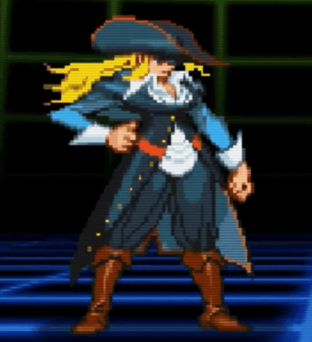 Pirate Woman Pixel Art Holding Gun
