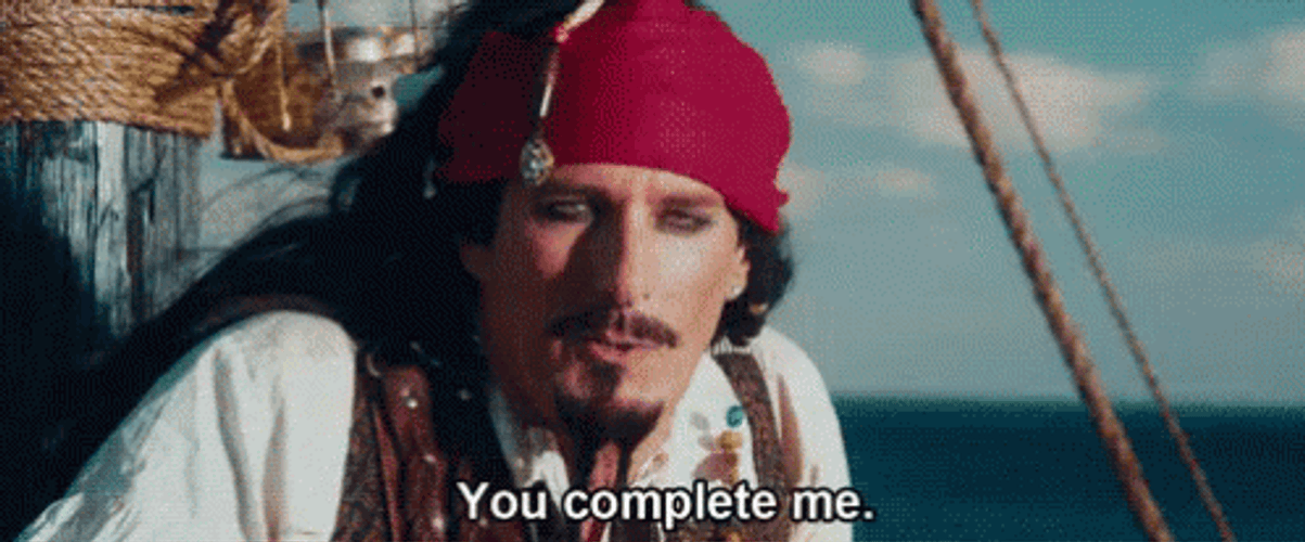 Pirates Of The Caribbean Jack Sparrow You Complete Me GIF