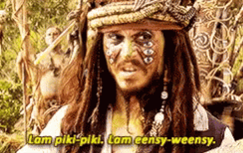 Pirates Of The Caribbean Sparrow Funny Face Tattoo GIF