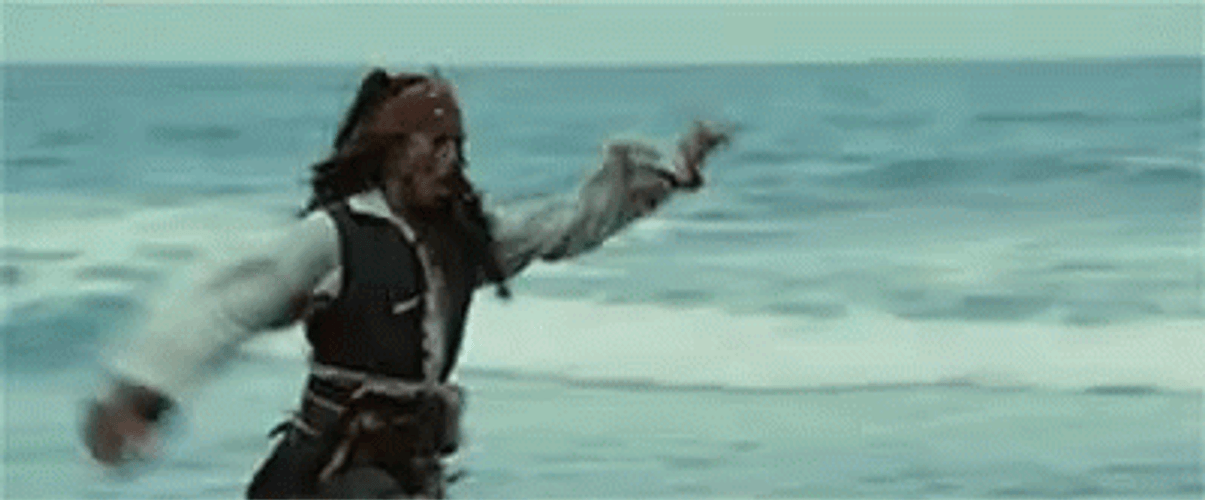 Pirates Of The Caribbean Sparrow Running Away GIF