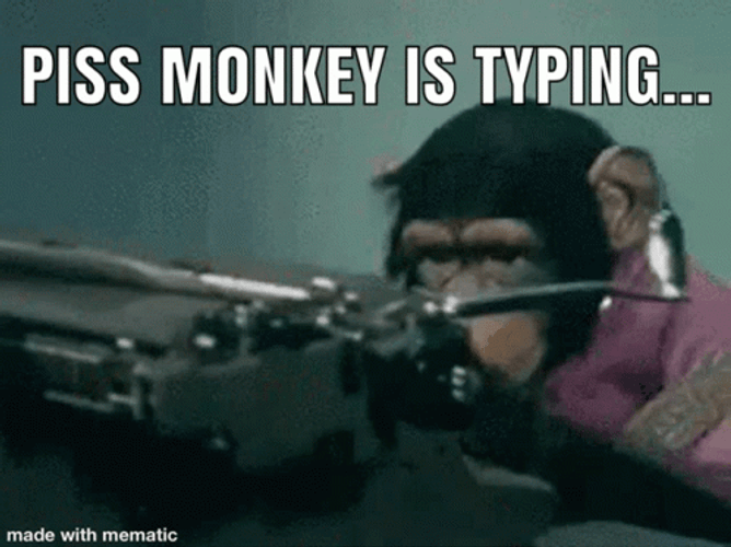 Pissed Monkey Typing Keyboard GIF