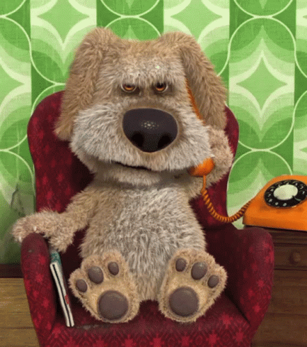 Pissed Off Talking Ben Dog Hang Up Phone GIF