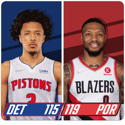 Pistons And Blazers Players GIF