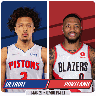 Pistons And Blazers Playing Game GIF