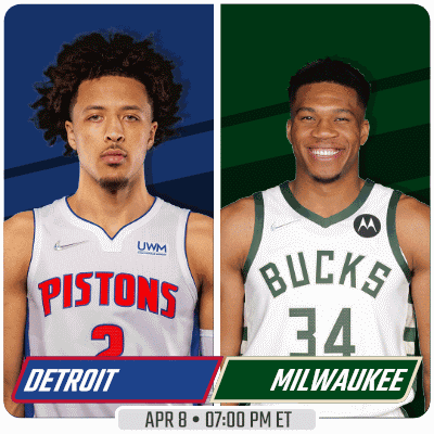 Pistons And Bucks Players On Poster GIF