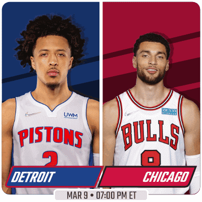 Pistons And Bulls Basketball Game March 9 GIF
