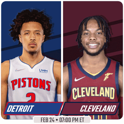Pistons And Cleveland Players On Poster GIF