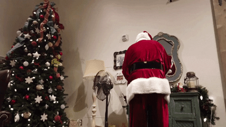 Pitbull Christmas Dog Waiting For Santa GIF