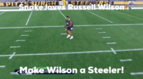 Pittsburgh Steelers Snake Loves Russell Wilson On The Field GIF