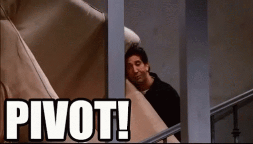 Pivot Ross Geller Struggling On Stairwell Friends GIF