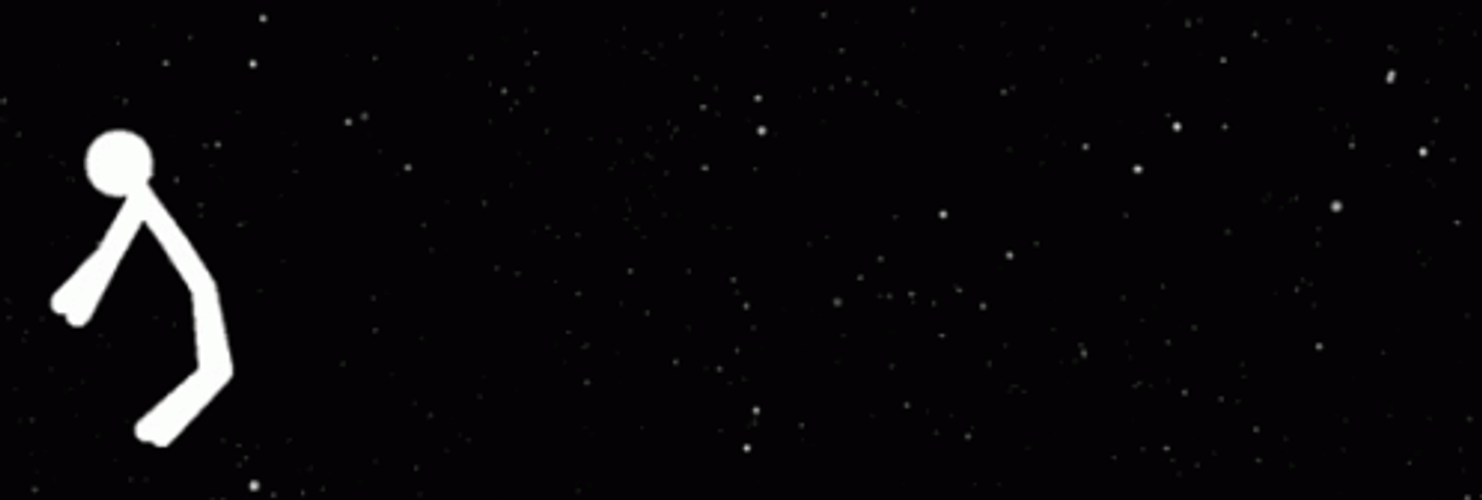 Pivot Stick Figure Floating Outer Space GIF