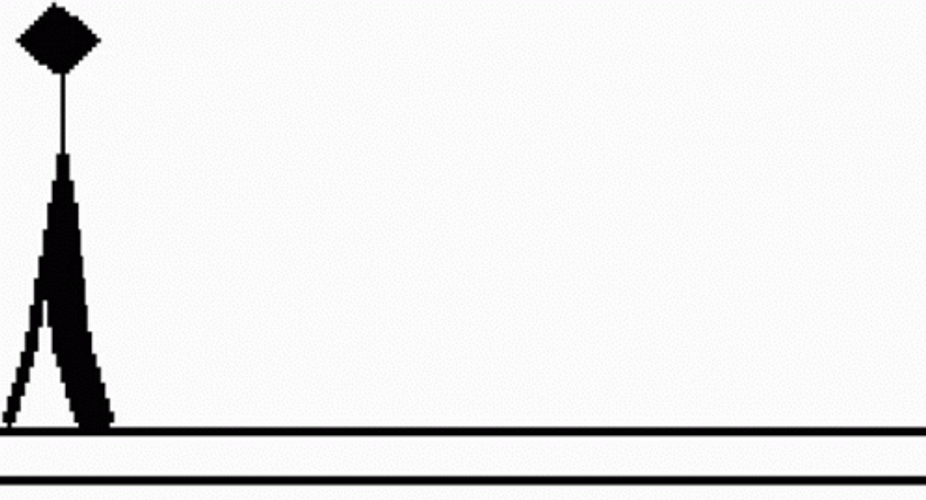 Pivot Stick Figure Stumbling Down Animation GIF
