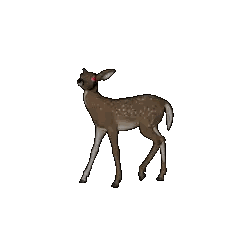 Pixel Art Baby Deer with Red Eyes