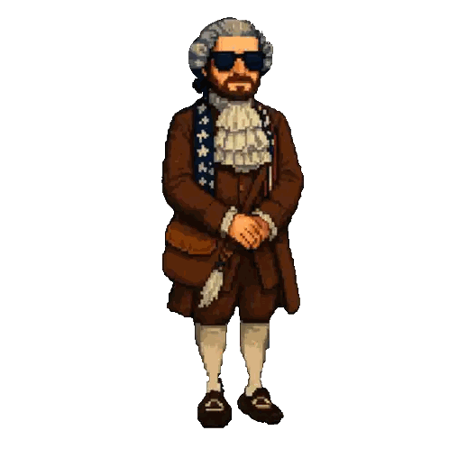 Pixel Art Bearded Man with Sunglasses and Wig